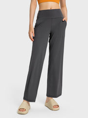 Wide Waistband Active Pants with Pockets - 808Lush