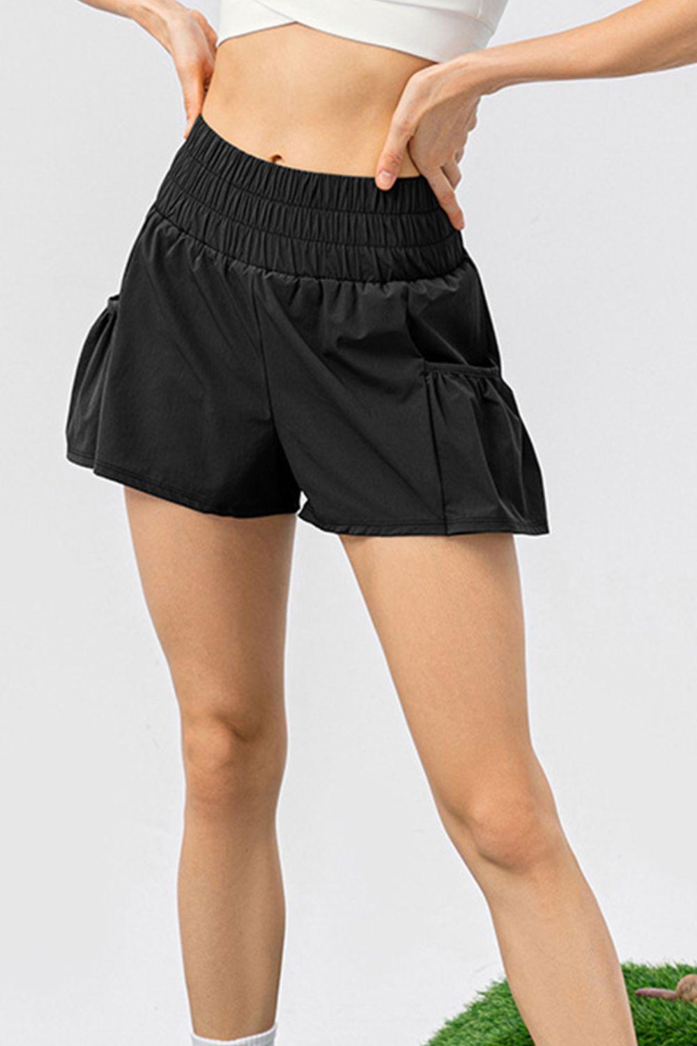 Elastic Waist Pocketed Active Shorts - 808Lush