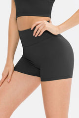 Slim Fit Wide Waistband Sports Shorts - 808Lush