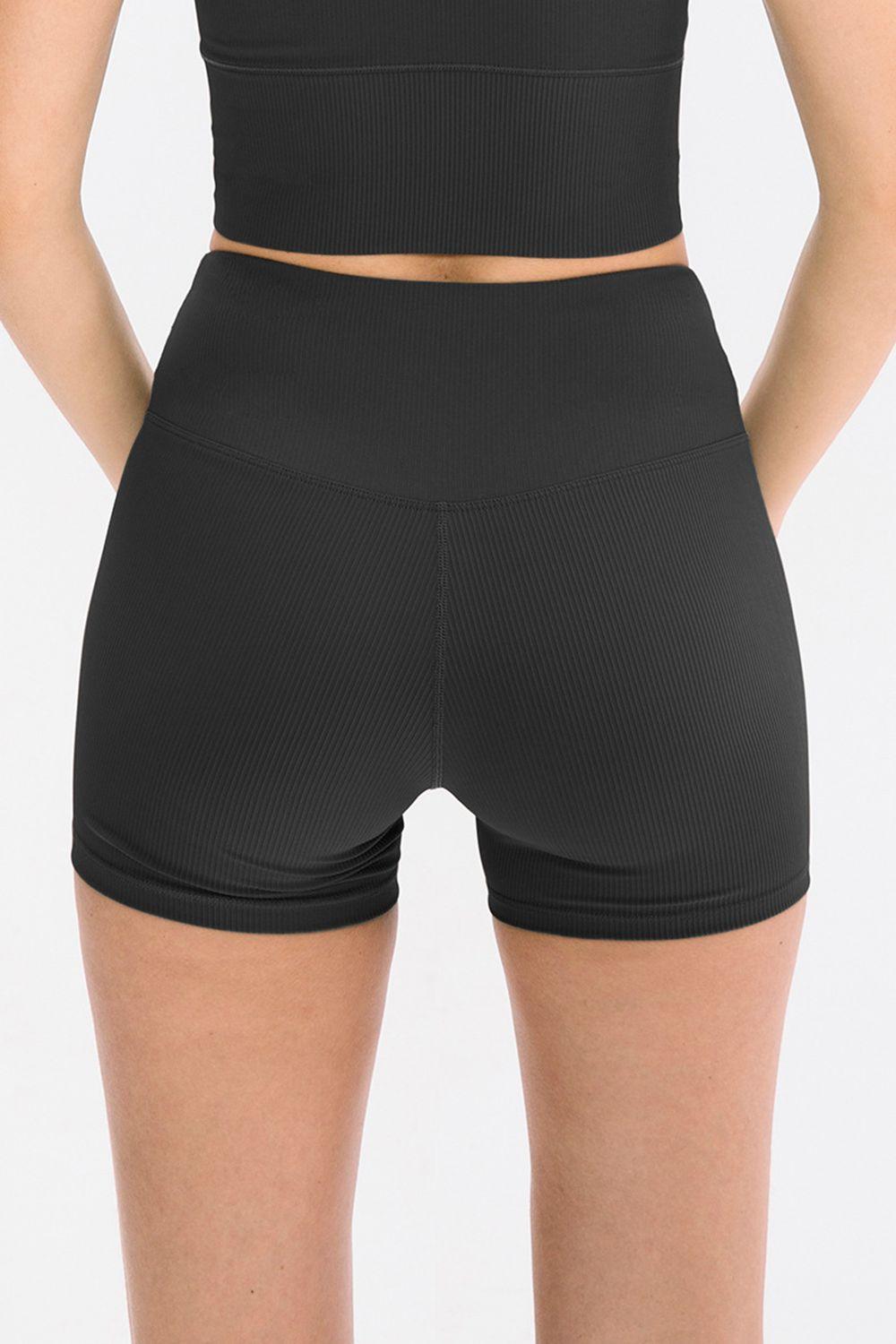 Slim Fit Wide Waistband Sports Shorts - 808Lush