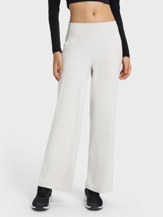 Wide Waistband Active Pants with Pockets - 808Lush