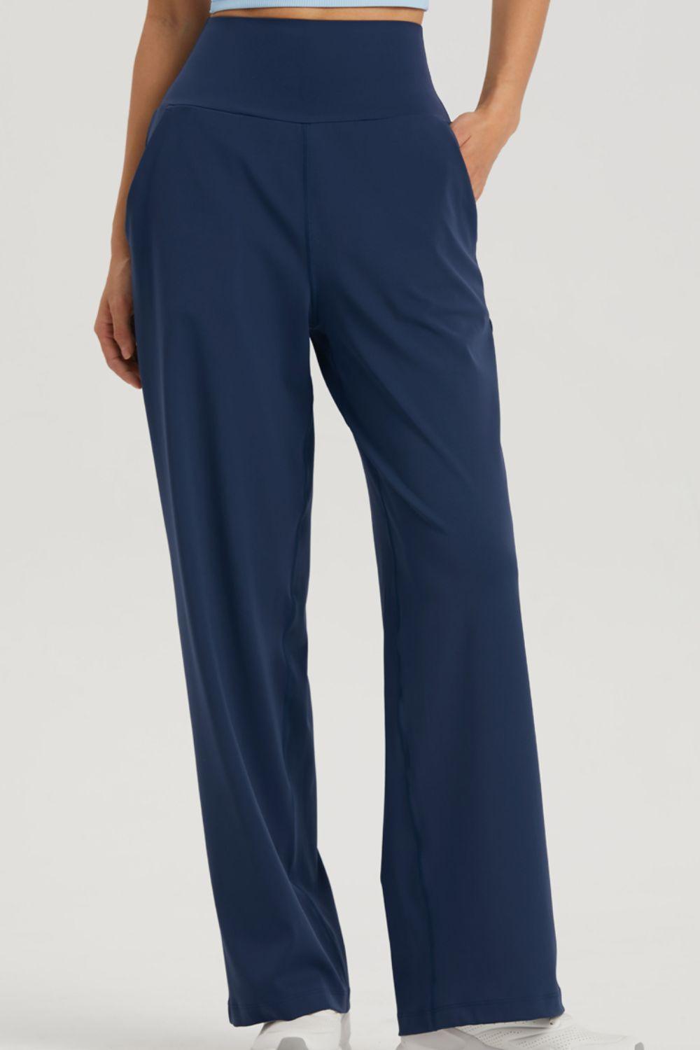 Straight Leg Sports Pants with Pockets - 808Lush