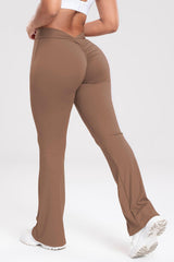 Ruched High Waist Bootcut Active Pants - 808Lush