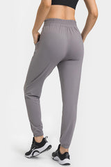 Elastic Waist Yoga Joggers with Pockets - 808Lush