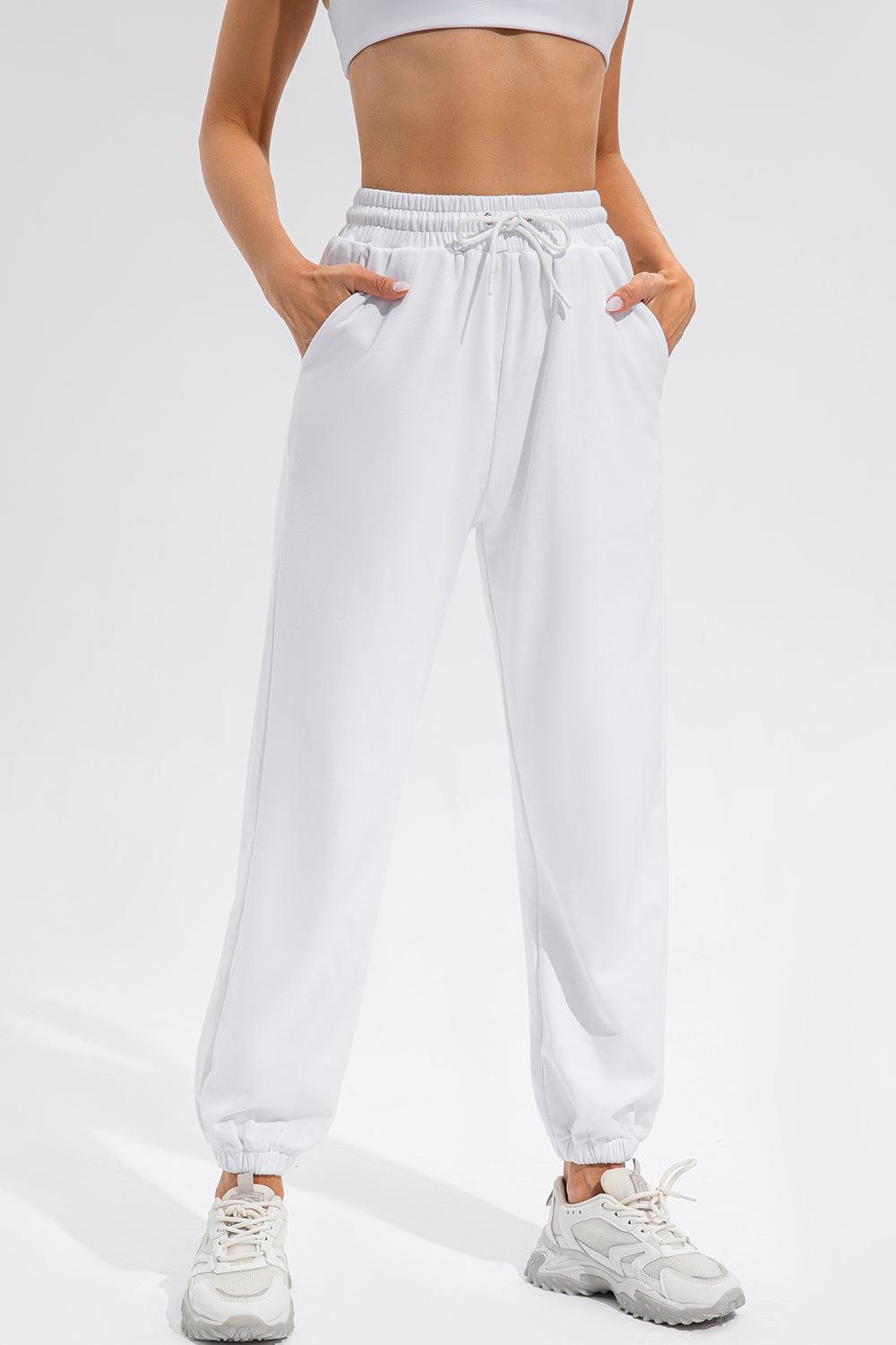 Drawstring Active Pants with Pockets - 808Lush