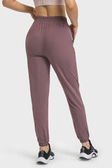 Elastic Waist Yoga Joggers with Pockets - 808Lush