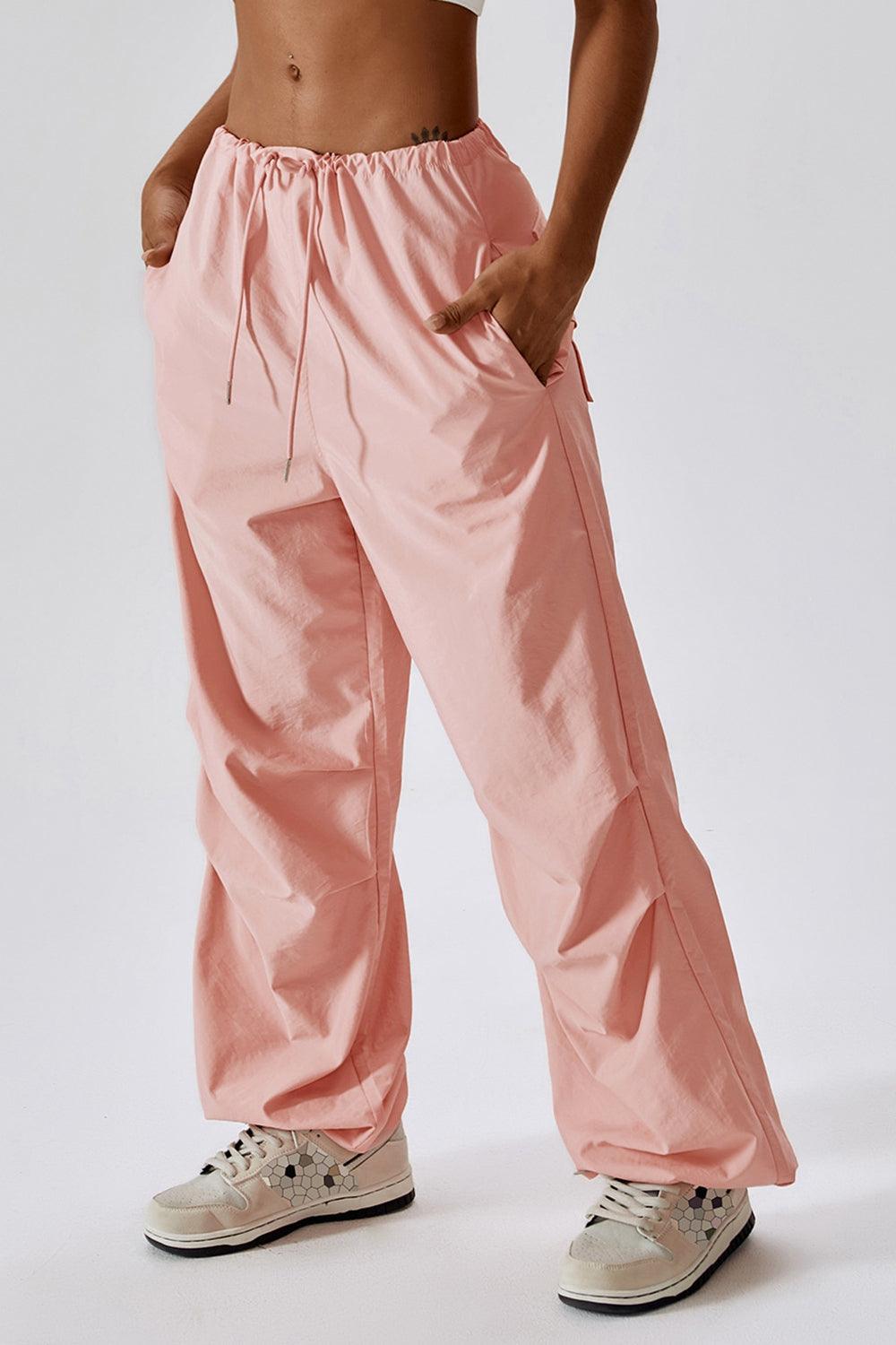 Long Loose Fit Pocketed Sports Pants - 808Lush