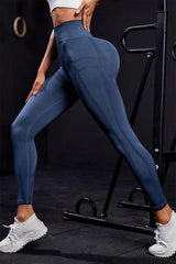 Wide Waistband High Waist Active Leggings - 808Lush