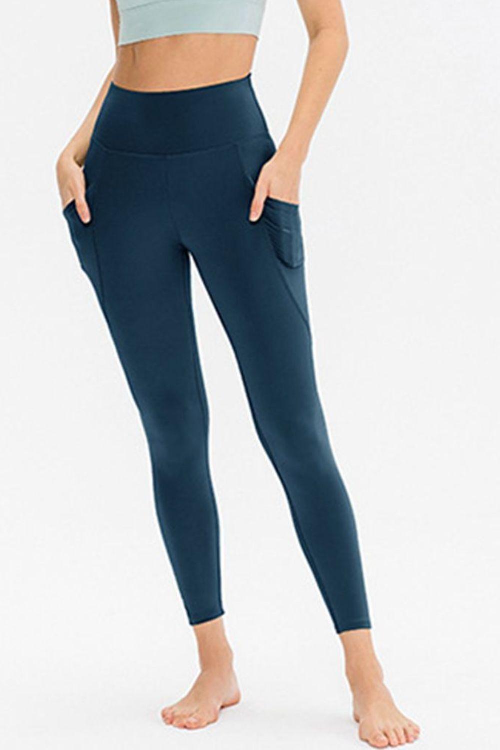 Slim Fit Long Active Leggings with Pockets - 808Lush