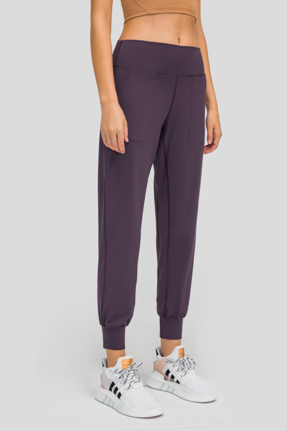 Wide Waistband Slant Pocket Pants - 808Lush