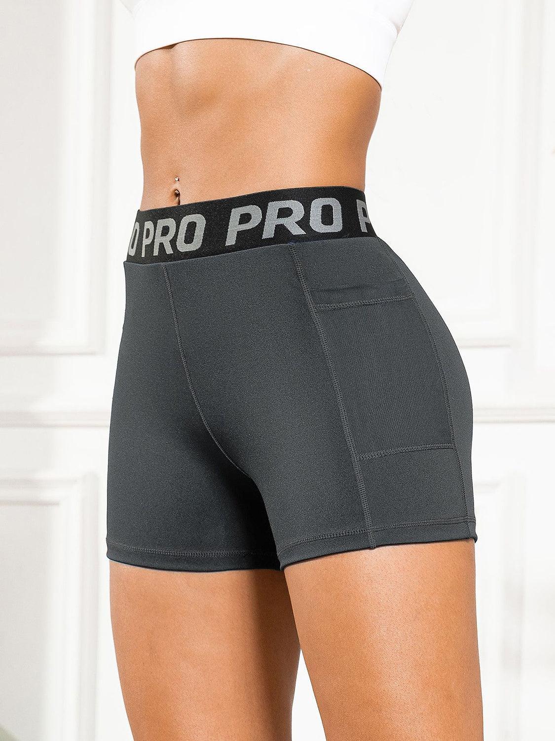 Elastic Waist Active Shorts with Pockets - 808Lush