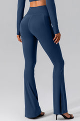 High Waist Slit Pocketed Active Pants - 808Lush