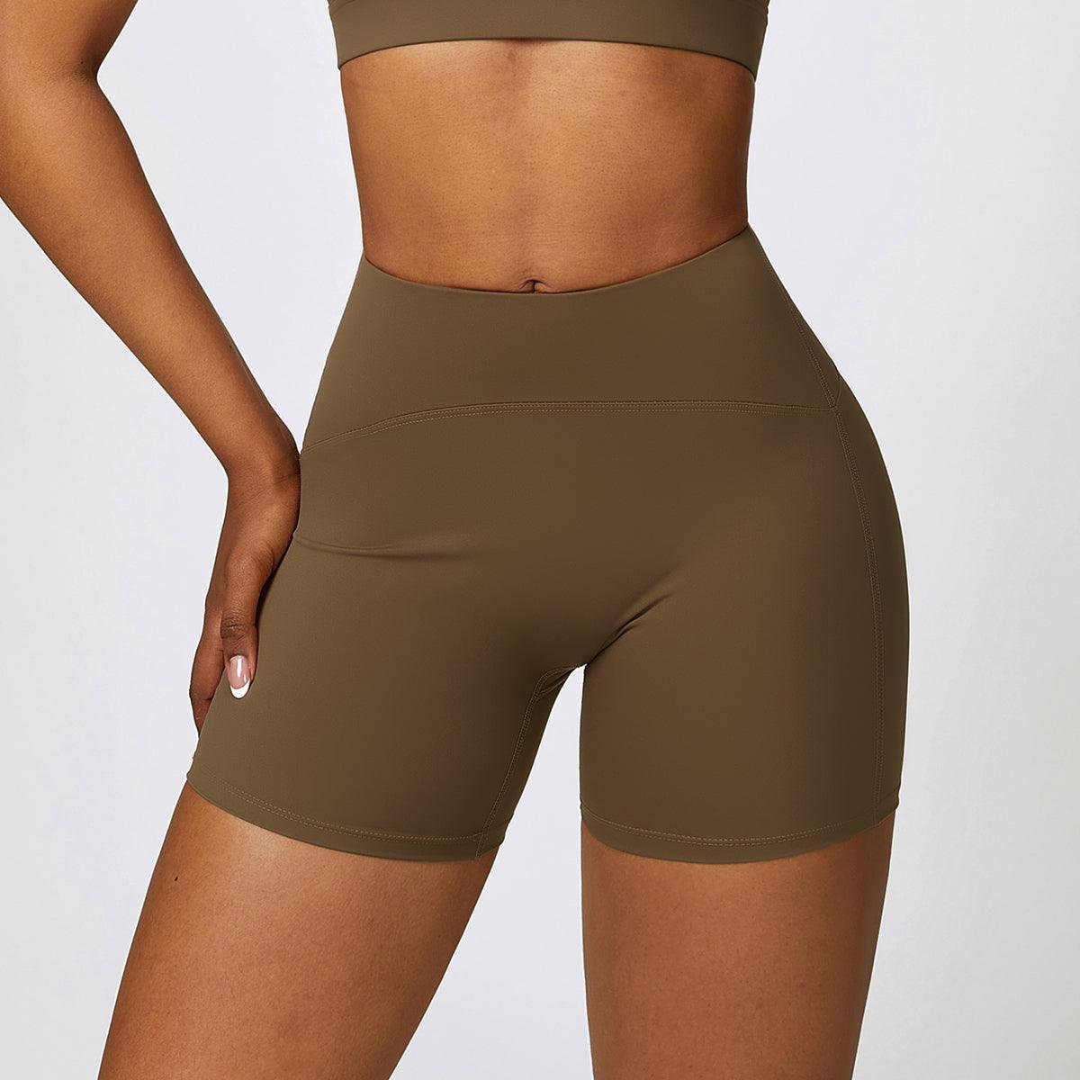 Wide Waistband Slim Fit Sports Shorts - 808Lush