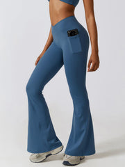 Flare Leg Active Pants with Pockets - 808Lush