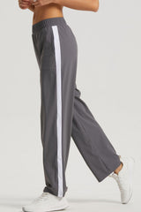 Side Stripe Elastic Waist Sports Pants - 808Lush