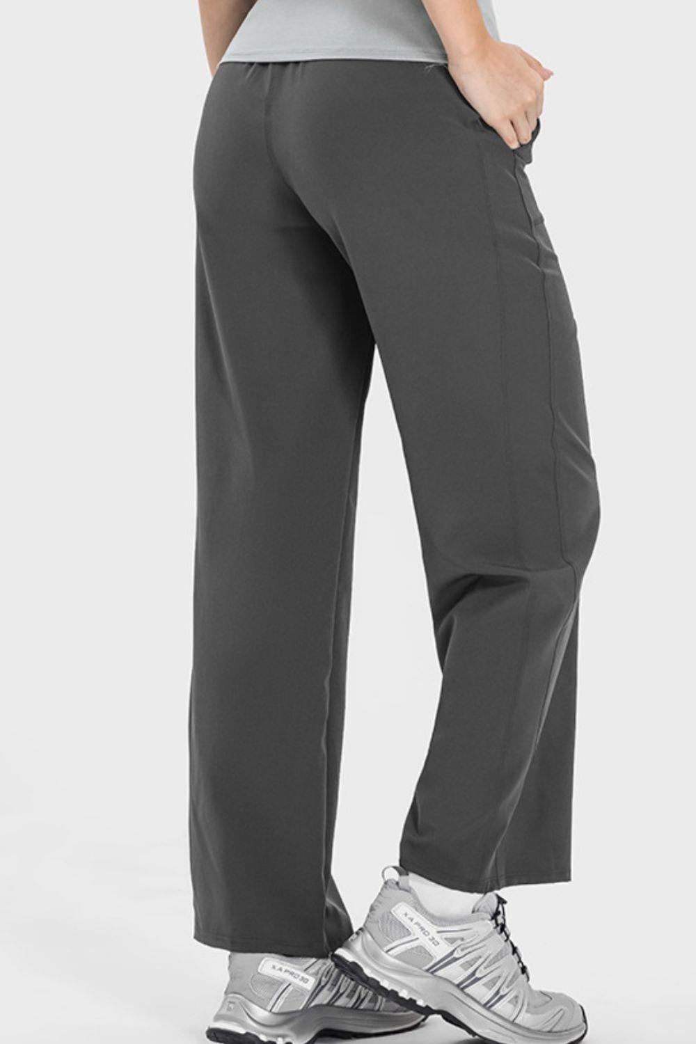 Drawstring Pocketed Active Pants - 808Lush