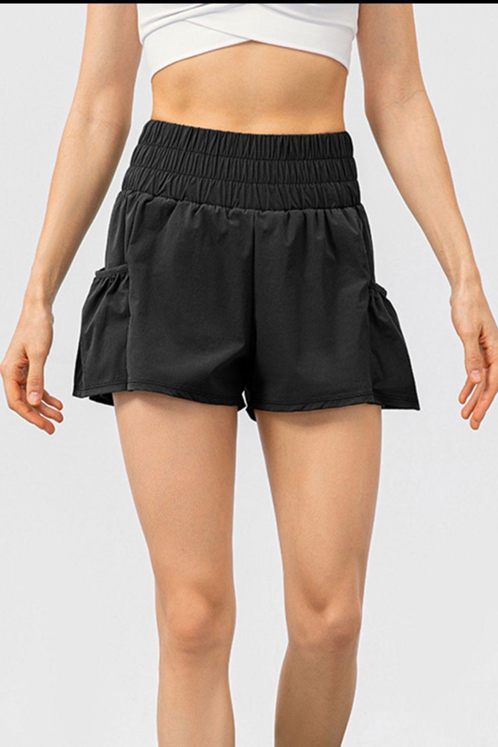 Elastic Waist Pocketed Active Shorts - 808Lush