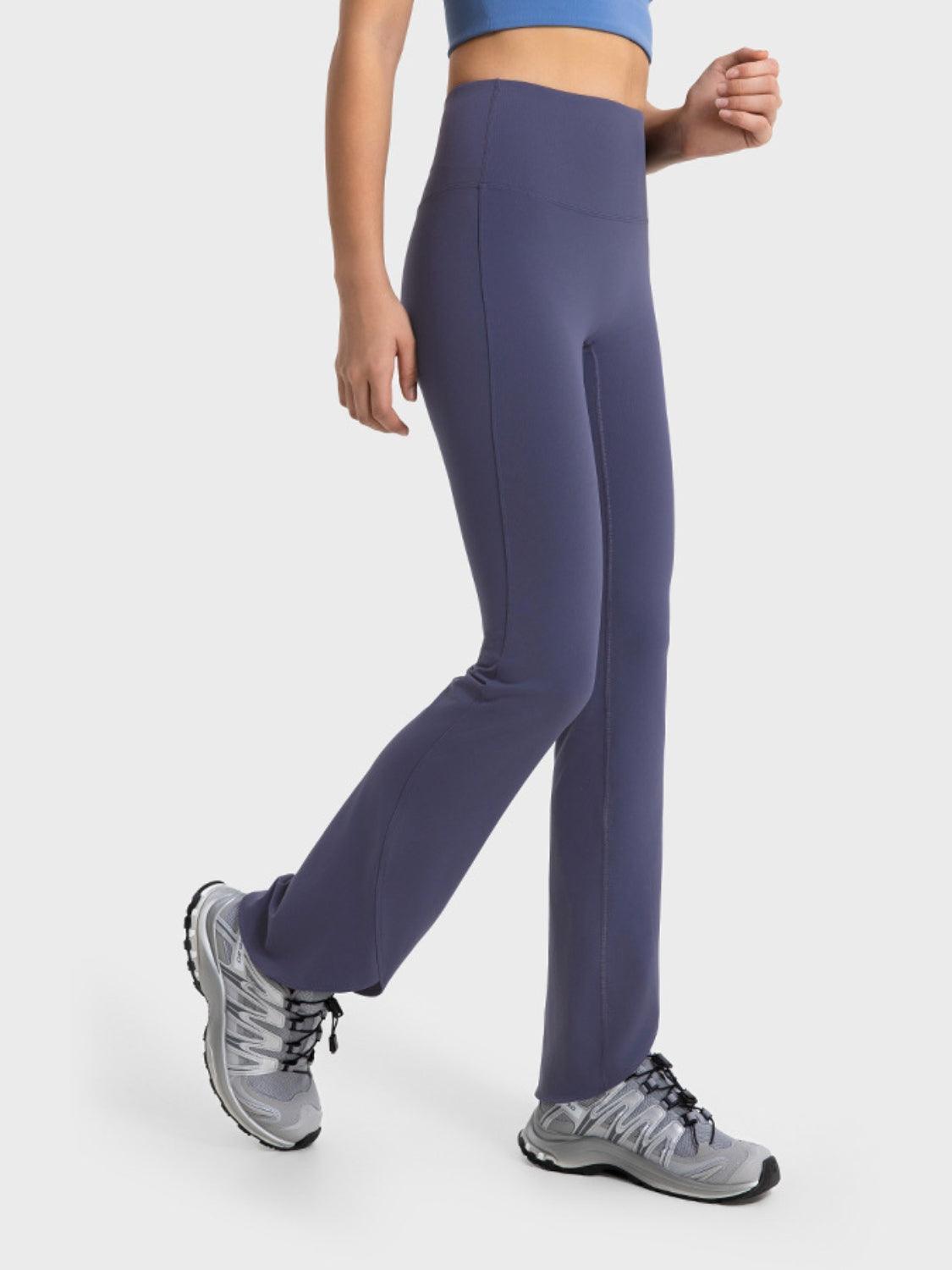 Wide Waistband Bootcut Sports Pants - 808Lush