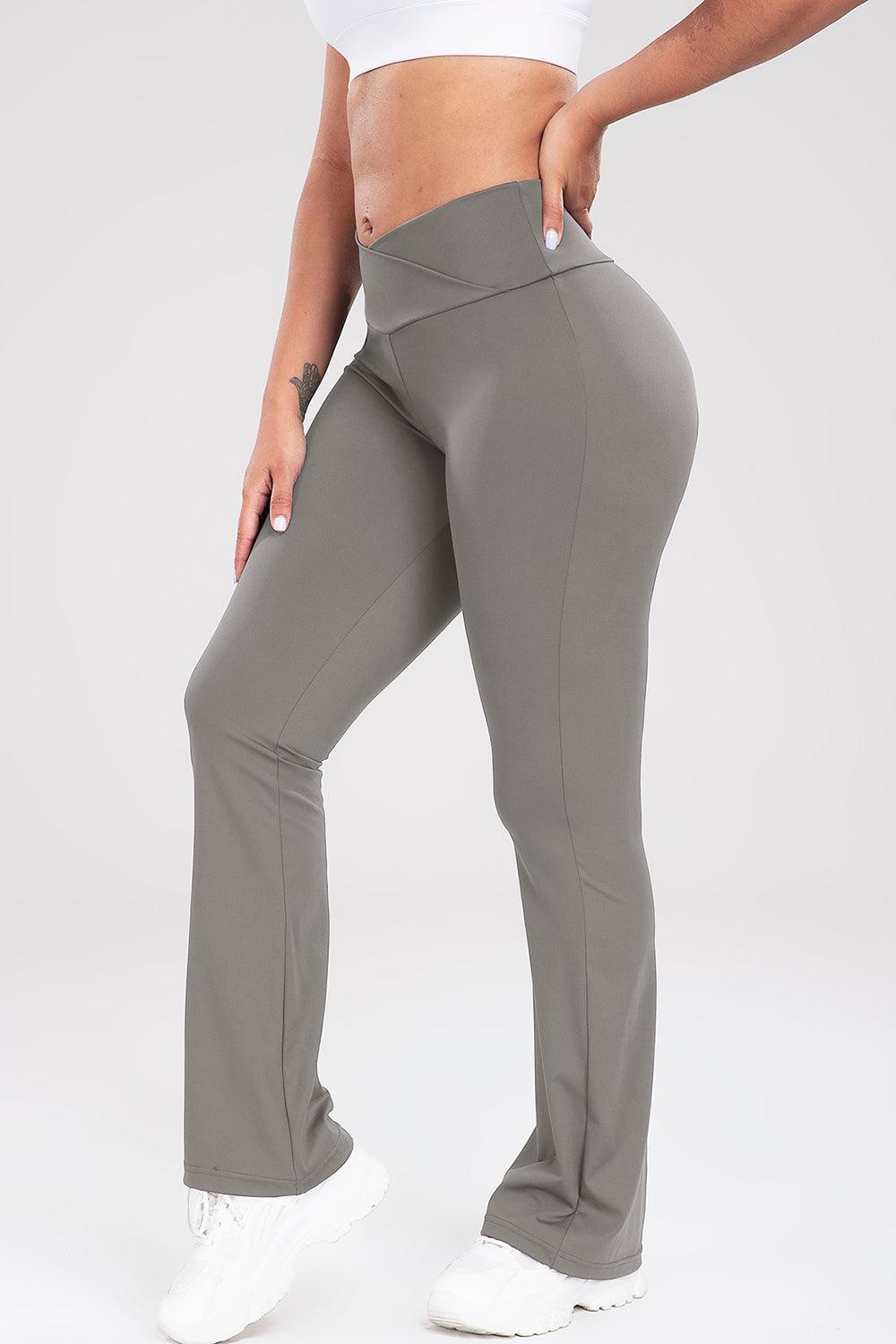 Wide Waistband Bootcut Active Pants - 808Lush