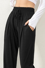 Drawstring High Waist Active Pants - 808Lush