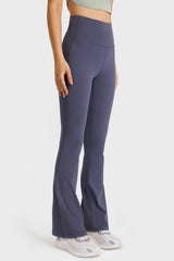 Elastic Waist Flare Yoga Pants - 808Lush