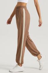 Side Stripe Elastic Waist Sports Pants - 808Lush