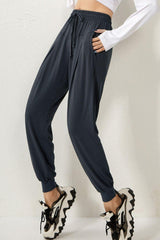 Drawstring High Waist Active Pants - 808Lush