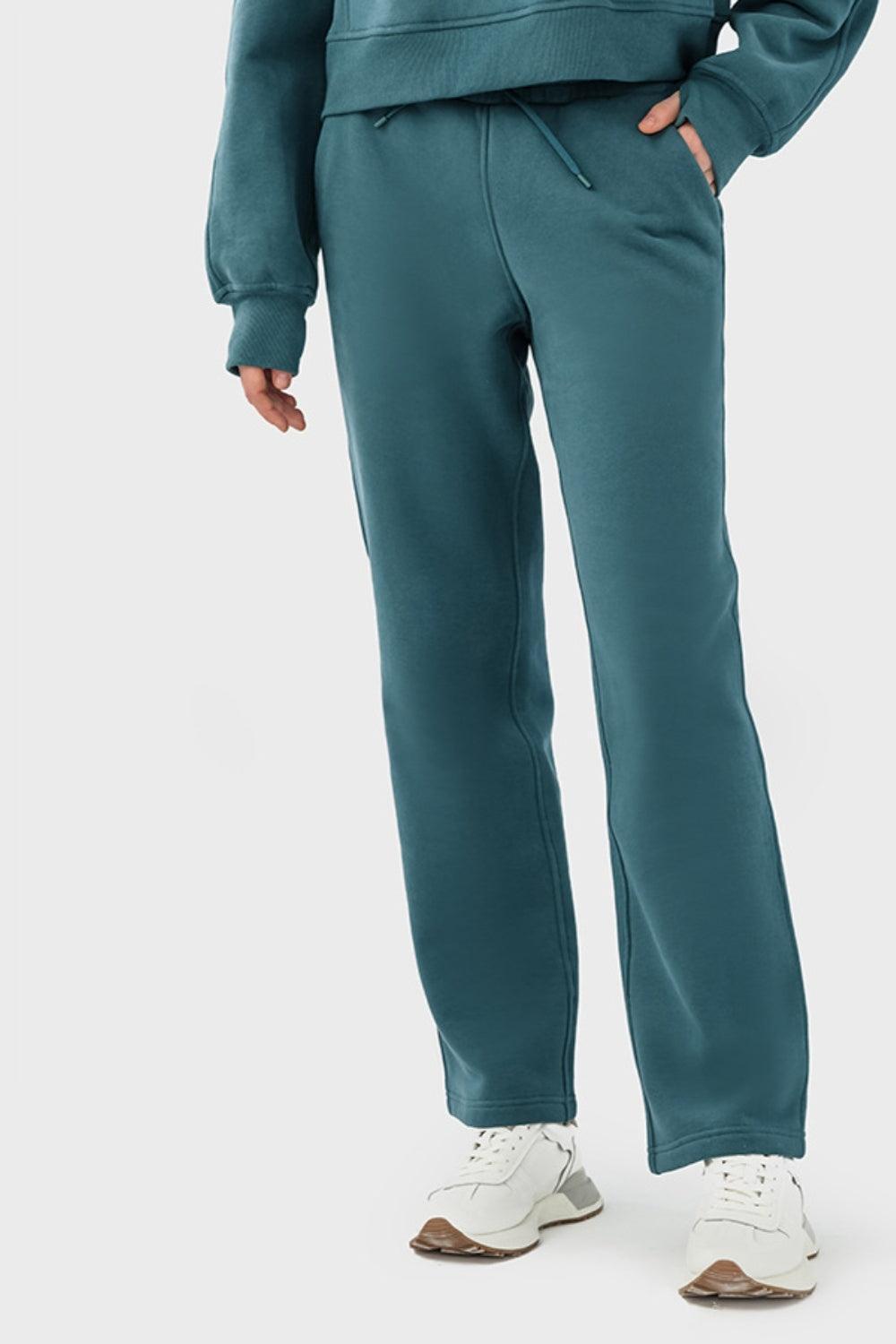 Drawstring Waist Sports Pants with Pockets - 808Lush