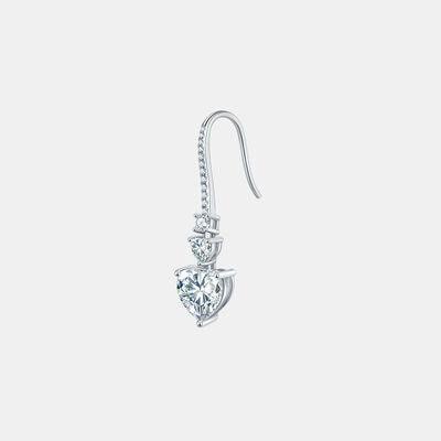 5.44 Carat 925 Sterling Silver Moissanite Heart Drop Earrings - 808Lush