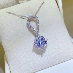 5 Carat Moissanite 925 Sterling Silver Teardrop Necklace - 808Lush