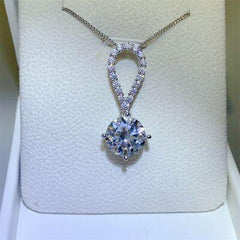 5 Carat Moissanite 925 Sterling Silver Teardrop Necklace - 808Lush