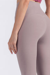 Feel Like Skin Elastic Waistband Cropped Yoga Leggings - 808Lush