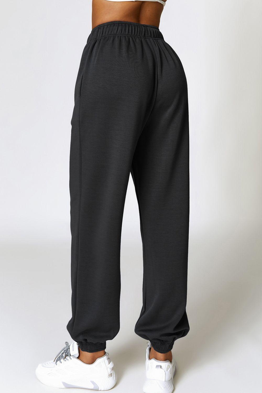 Drawstring Pocketed Active Joggers - 808Lush