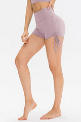 Drawstring Wide Waistband Side Tie Sports Shorts - 808Lush