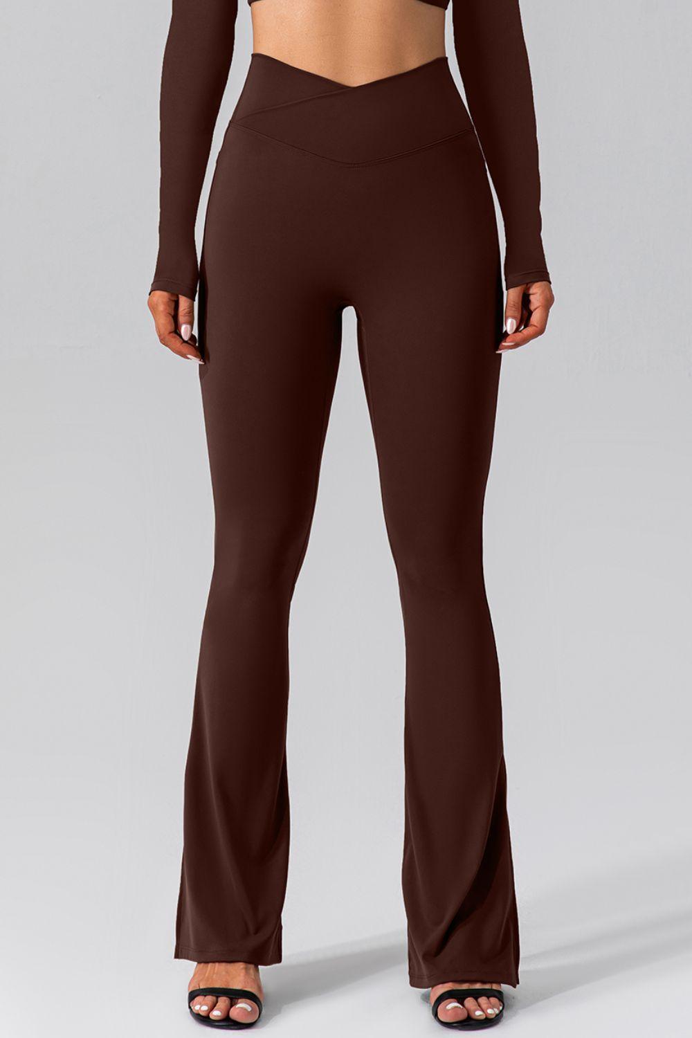 High Waist Slit Pocketed Active Pants - 808Lush