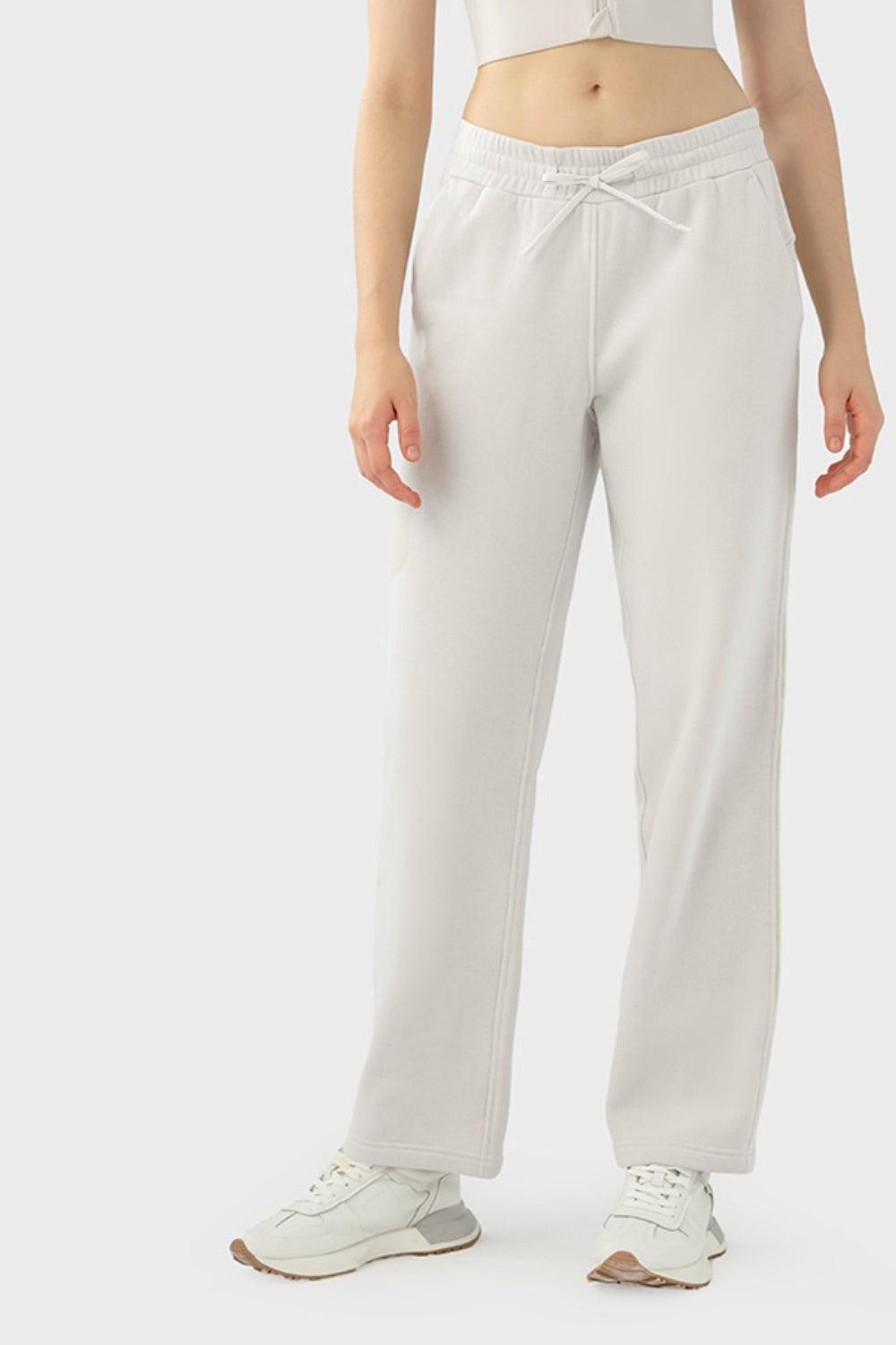 Drawstring Waist Sports Pants with Pockets - 808Lush