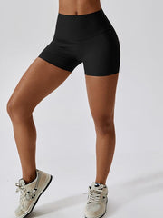 Wide Waistband Slim Fit Sports Shorts - 808Lush