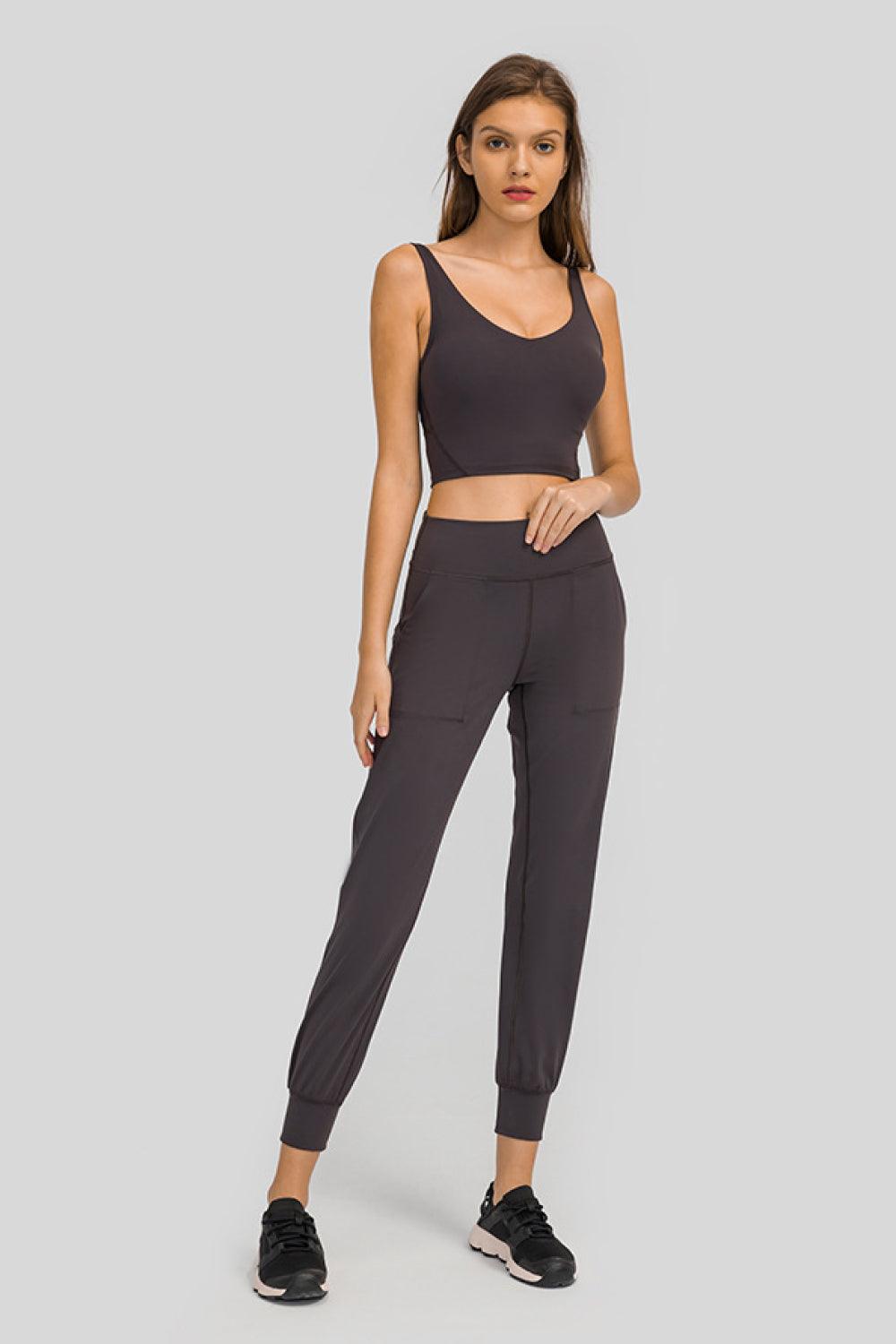 Wide Waistband Slant Pocket Pants - 808Lush