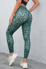 Leopard Print Wide Waistband Leggings - 808Lush