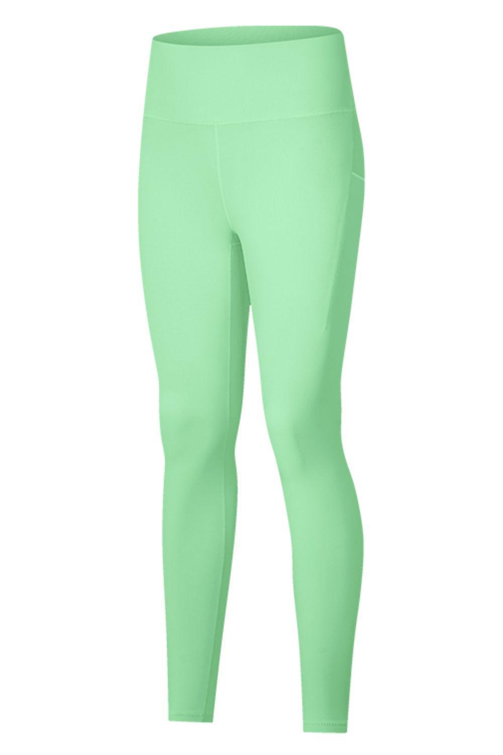 High-Rise Wide Waistband Pocket Yoga Leggings - 808Lush