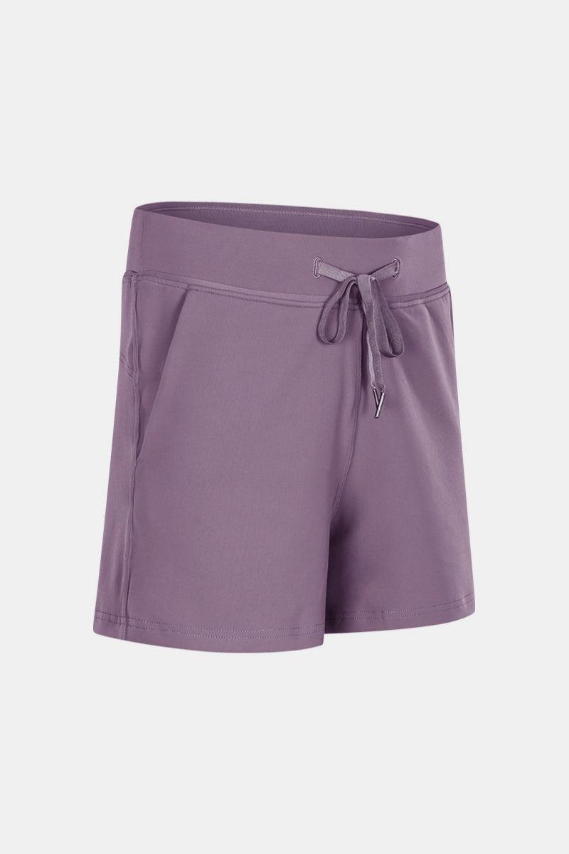 Drawstring Waist Yoga Shorts - 808Lush