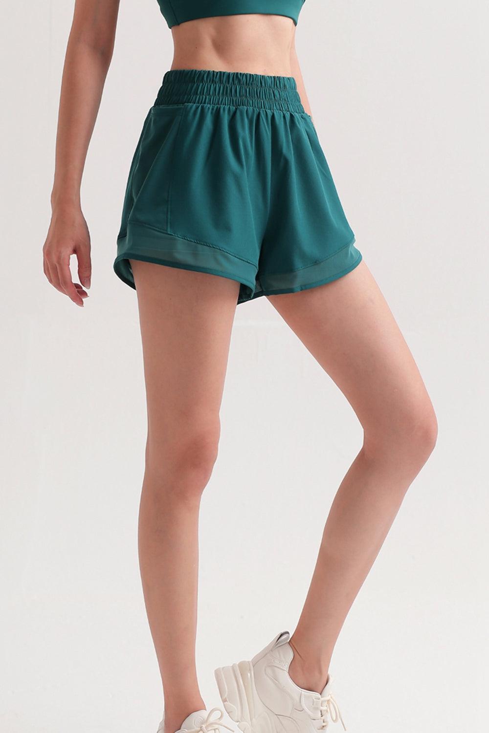 Smocked Waist Sports Shorts - 808Lush