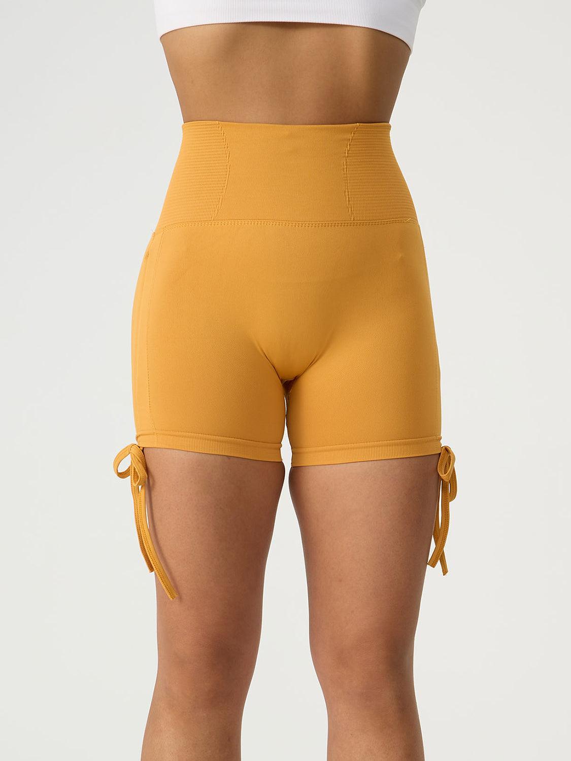 Drawstring High Waist Active Shorts - 808Lush