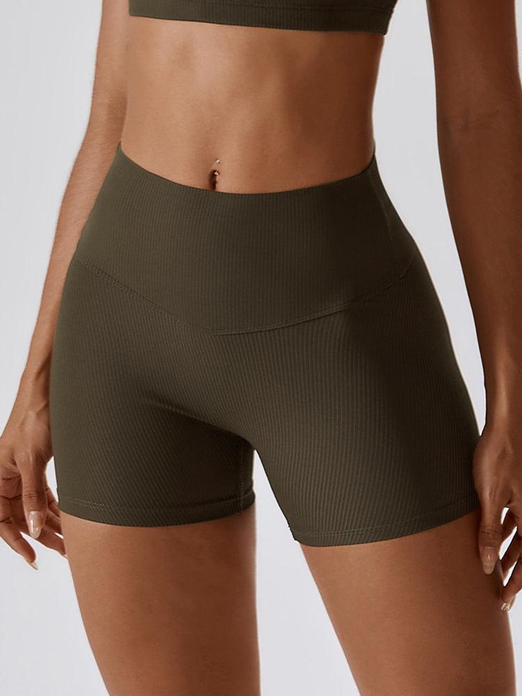 Wide Waistband Slim Fit Sports Shorts - 808Lush