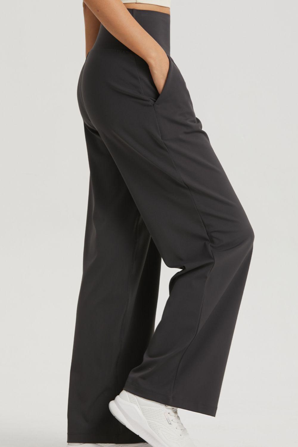 Straight Leg Sports Pants with Pockets - 808Lush