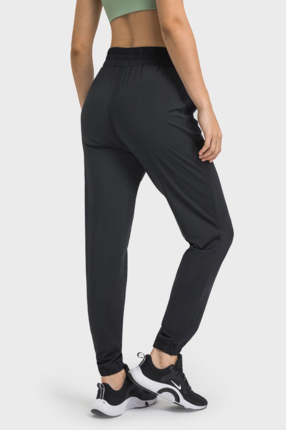 Elastic Waist Yoga Joggers with Pockets - 808Lush