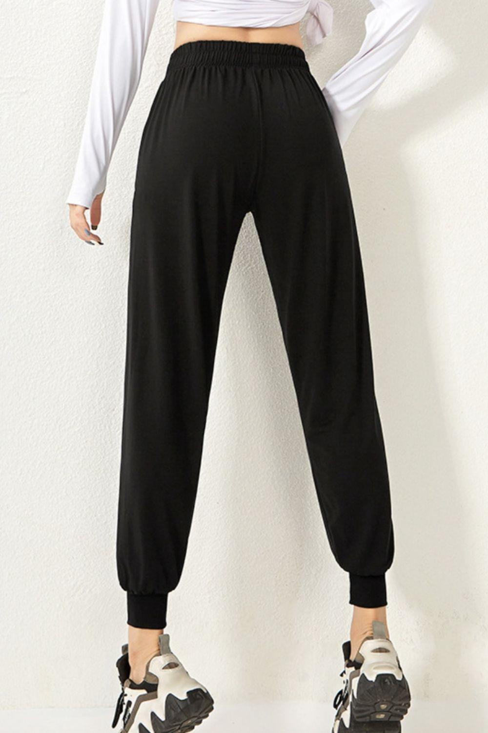 Drawstring High Waist Active Pants - 808Lush