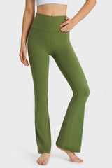 Elastic Waist Flare Yoga Pants - 808Lush