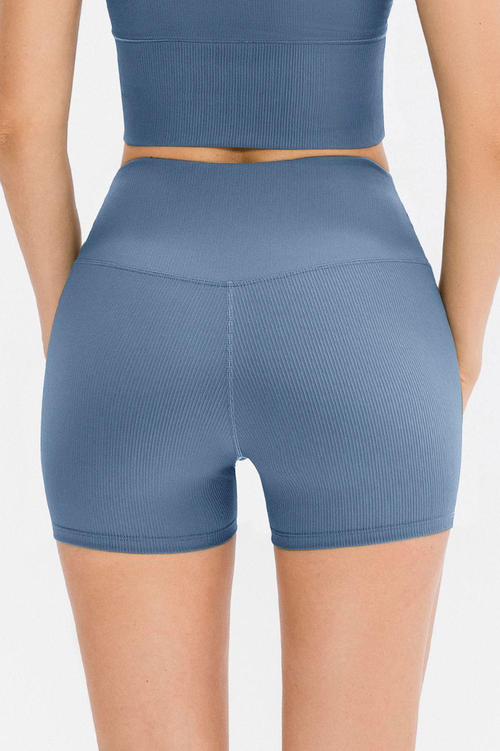 Slim Fit Wide Waistband Sports Shorts - 808Lush