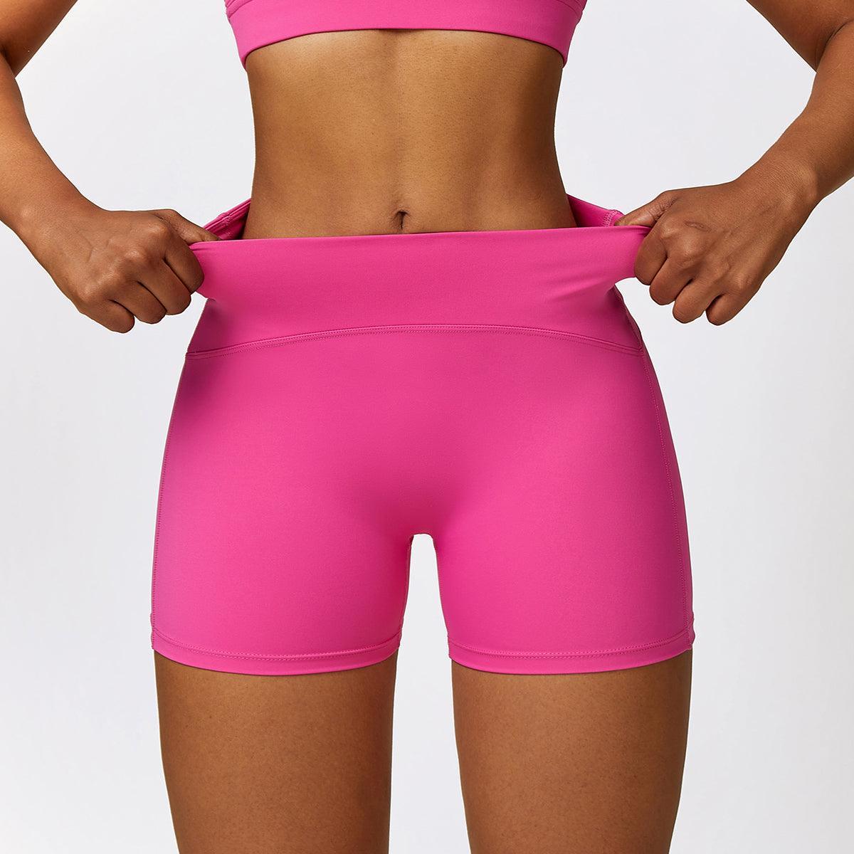 Wide Waistband Slim Fit Sports Shorts - 808Lush